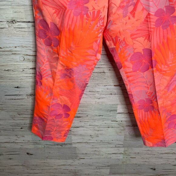 J. crew collection pink floral trousers dress pants size 8 - Picture 2 of 7